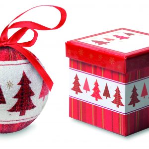 Boule de Noël et boîte.