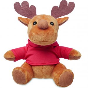 Renne en peluche avec capuche