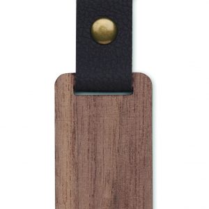 Porte-clés en noyer et PU