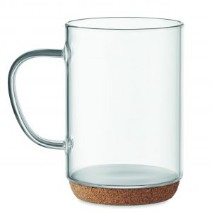 Tasse en verre base en liège