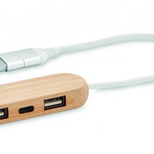 Hub USB 3 ports câble 2 en 1