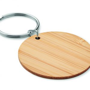 Porte-clés rond en bambou