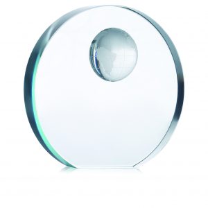 Trophée globe en verre