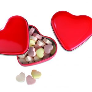 Boîte coeur avec bonbons