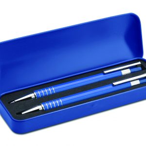Set stylo bille étui métal