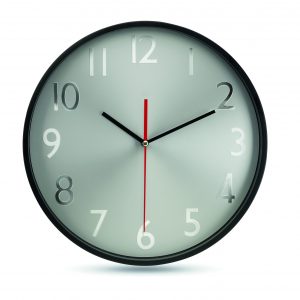 Horloge murale fond argent