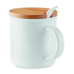 Mug porcelaine avec cuillère