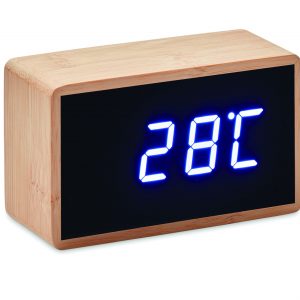 Réveil LED boîtier en bambou