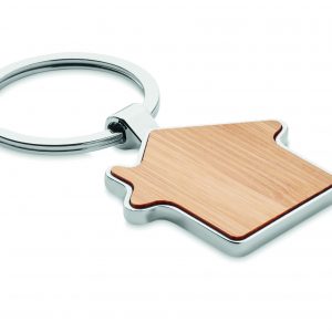 Porte-clés maison métal bambou