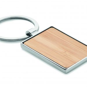 Porte-clés rectangle en bambou